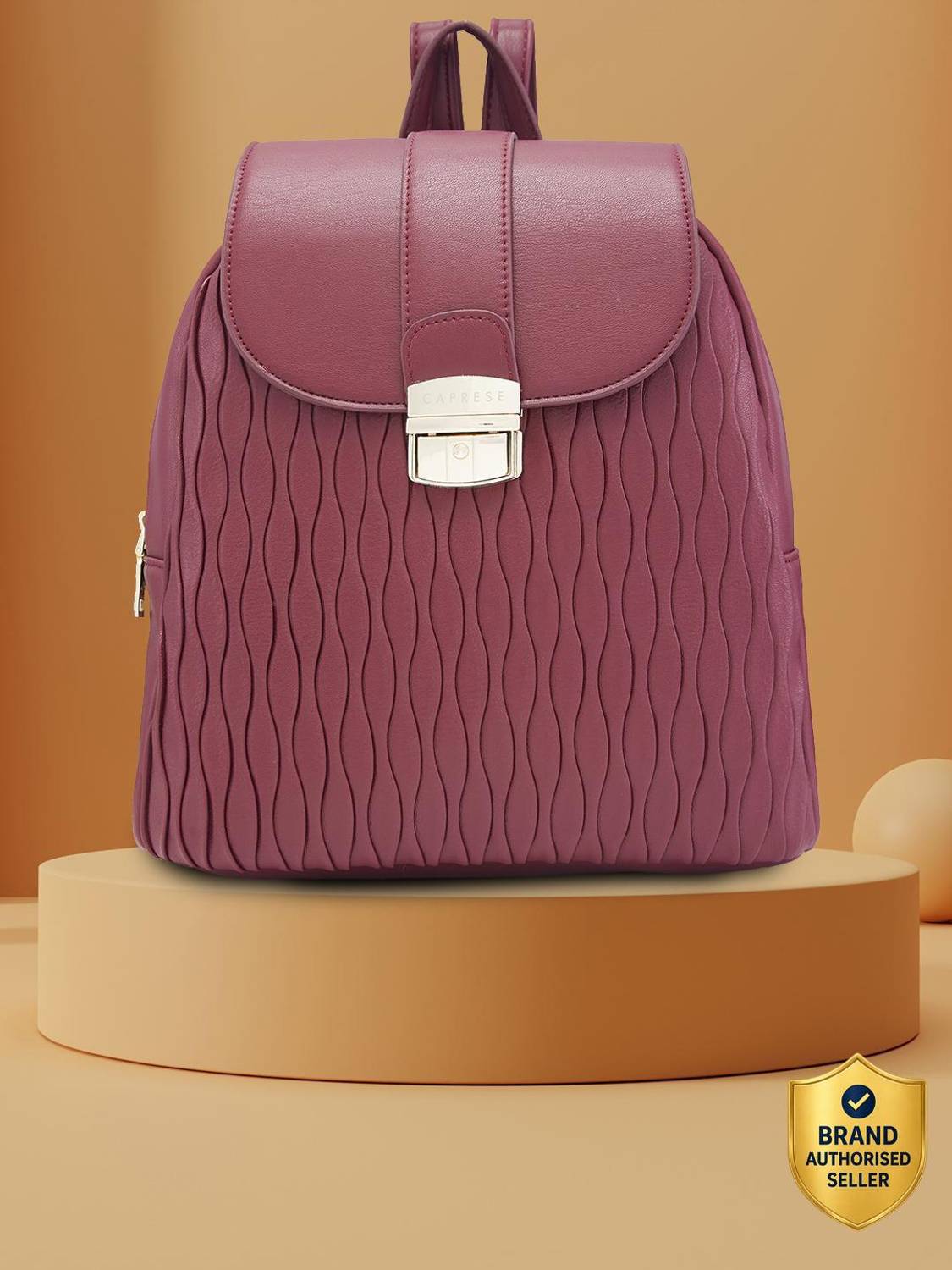 Caprese Shelbee Fashion Backpack-Quilted, Ideal for College/Travel (M-Burgundy) 10 L Backpack