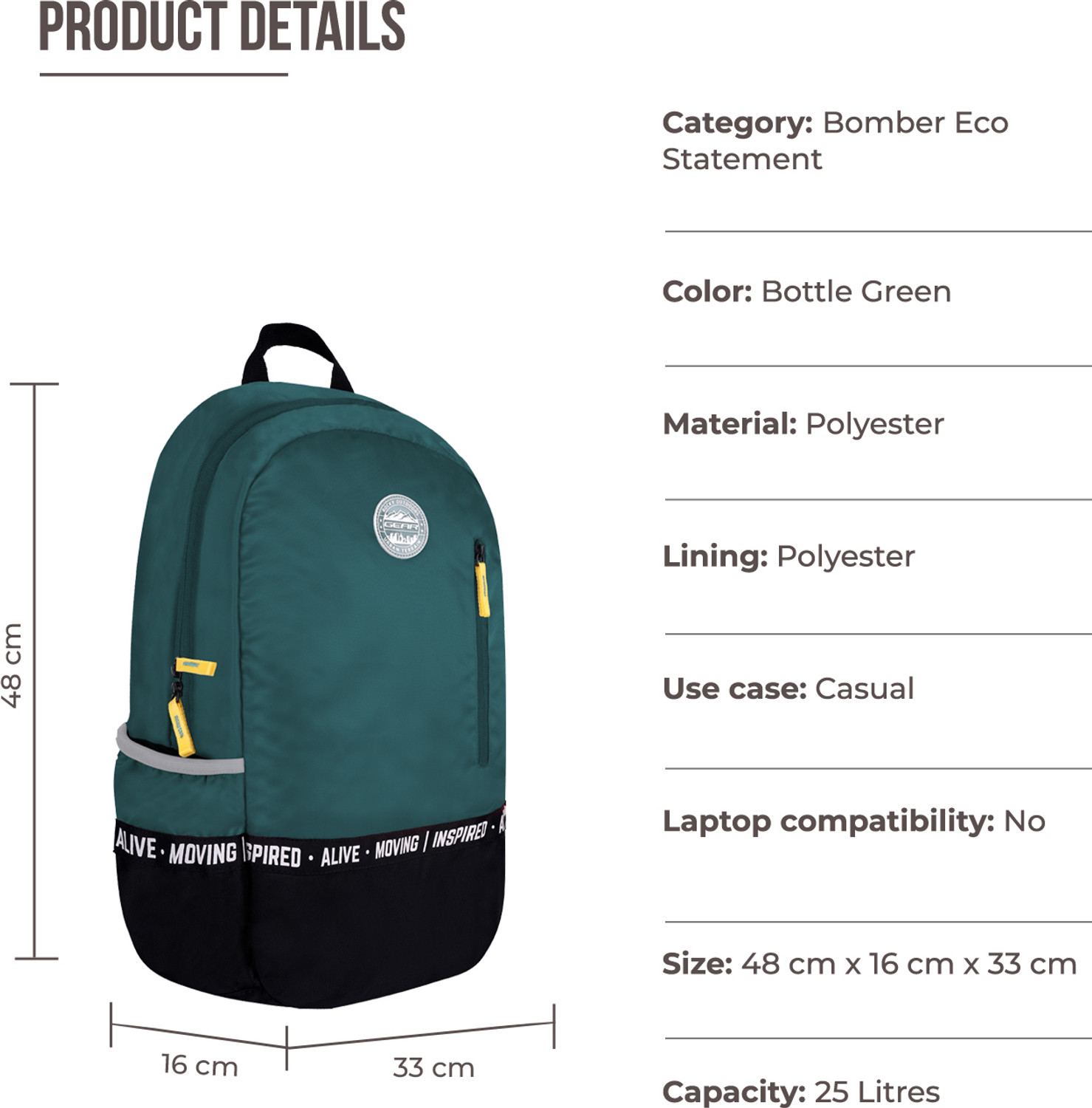 Image of Gear BOMBER ECO STATEMENT 2C 25 L Backpack