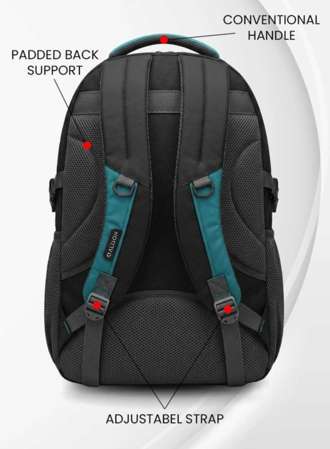 Image of Alison spacious /large laptop backpack with Raincover, college bag, travel bag 35 L Backpack