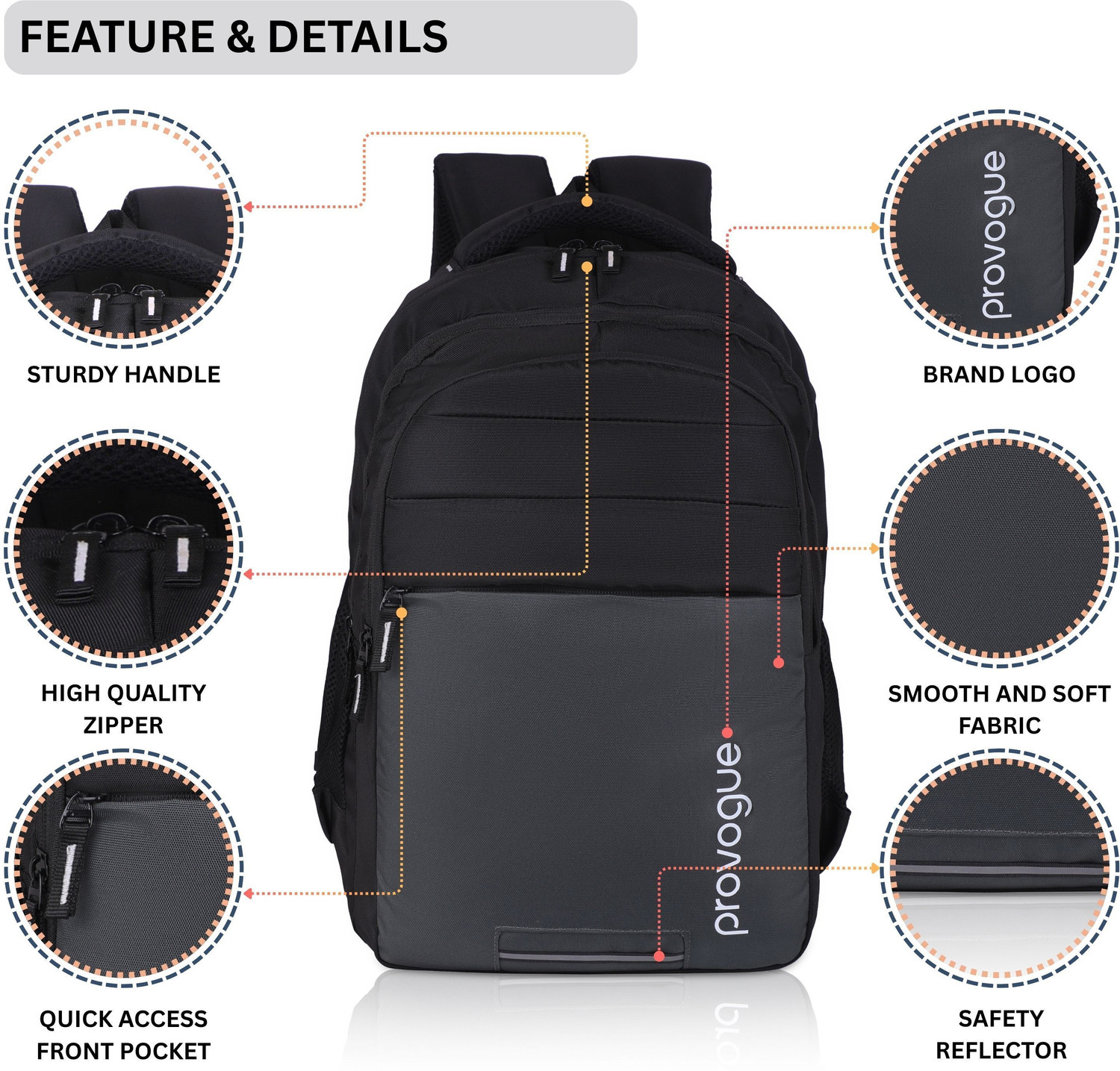 Image of PROVOGUE Casual Backpack for College & Office Use (Men & Women) 35 L Backpack