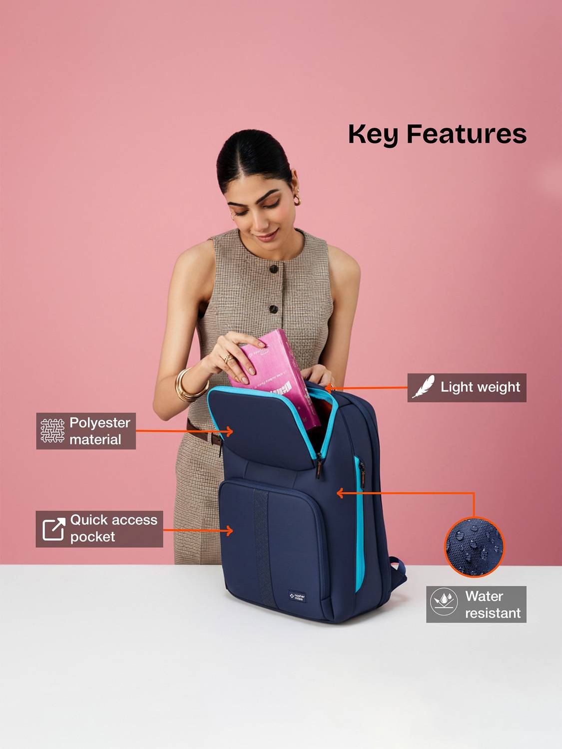 NASHER MILES Newark 31L Navy Blue Laptop Backpack Pack of 3 - Image 2