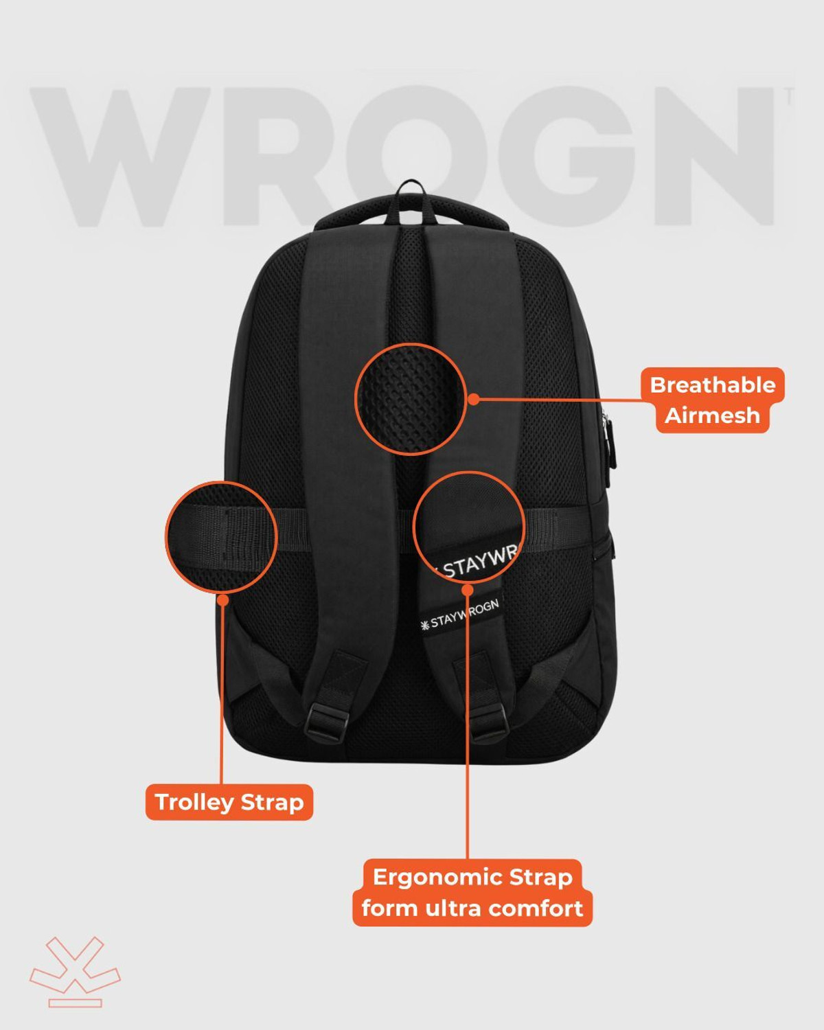 Image of WROGN Medium 30 L Laptop Backpack WROG BP 04 (Black)