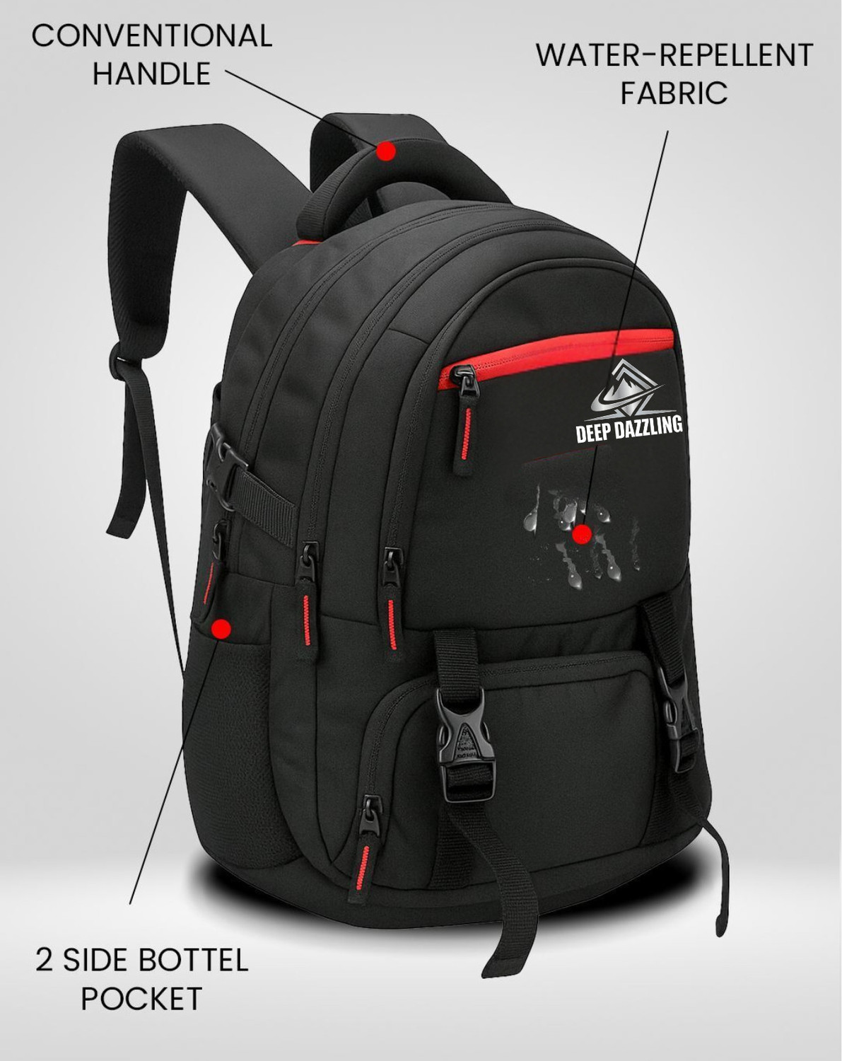 Image of DEEP DAZZLING Unisex Spacy School Collage Bag & Backpack With Rain Cover And With USB Port 40 L Trolley Laptop Backpack