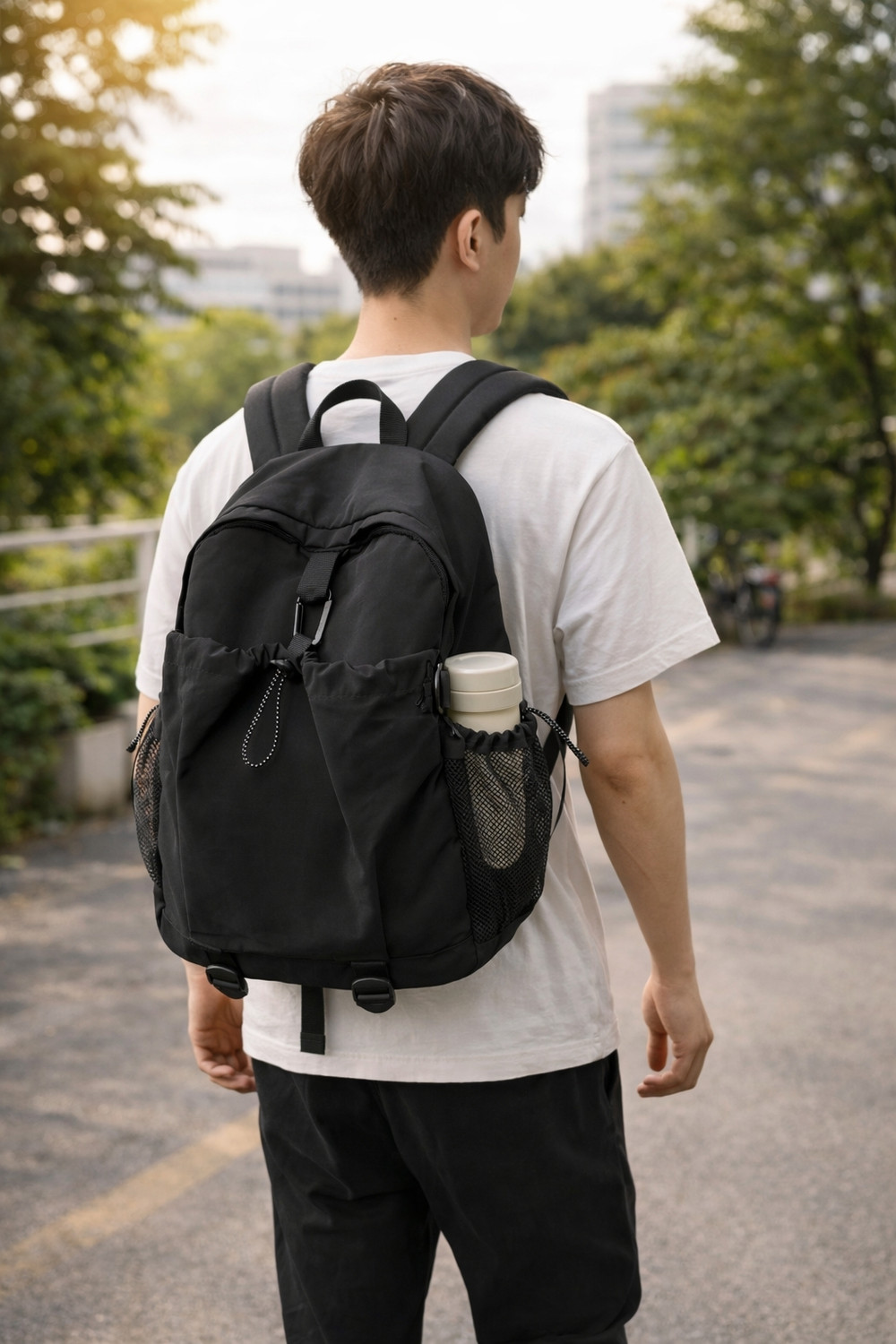 Image of saaventures Small 20 L Laptop Backpack Unisex Lightweight Backpack Waterproof Multi-pocket Large Capacity Travel Custom (Black)