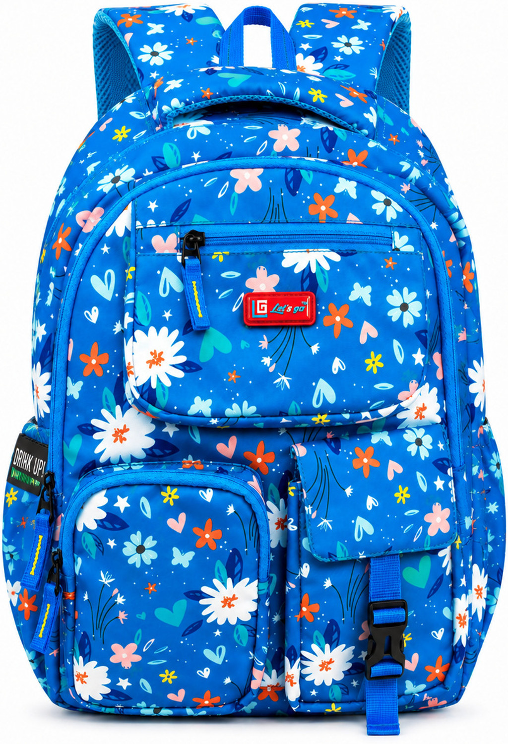 Image of Let's Go Floral Printed Backpack for Girls | School, College & Travel Bag 18 L Laptop Backpack