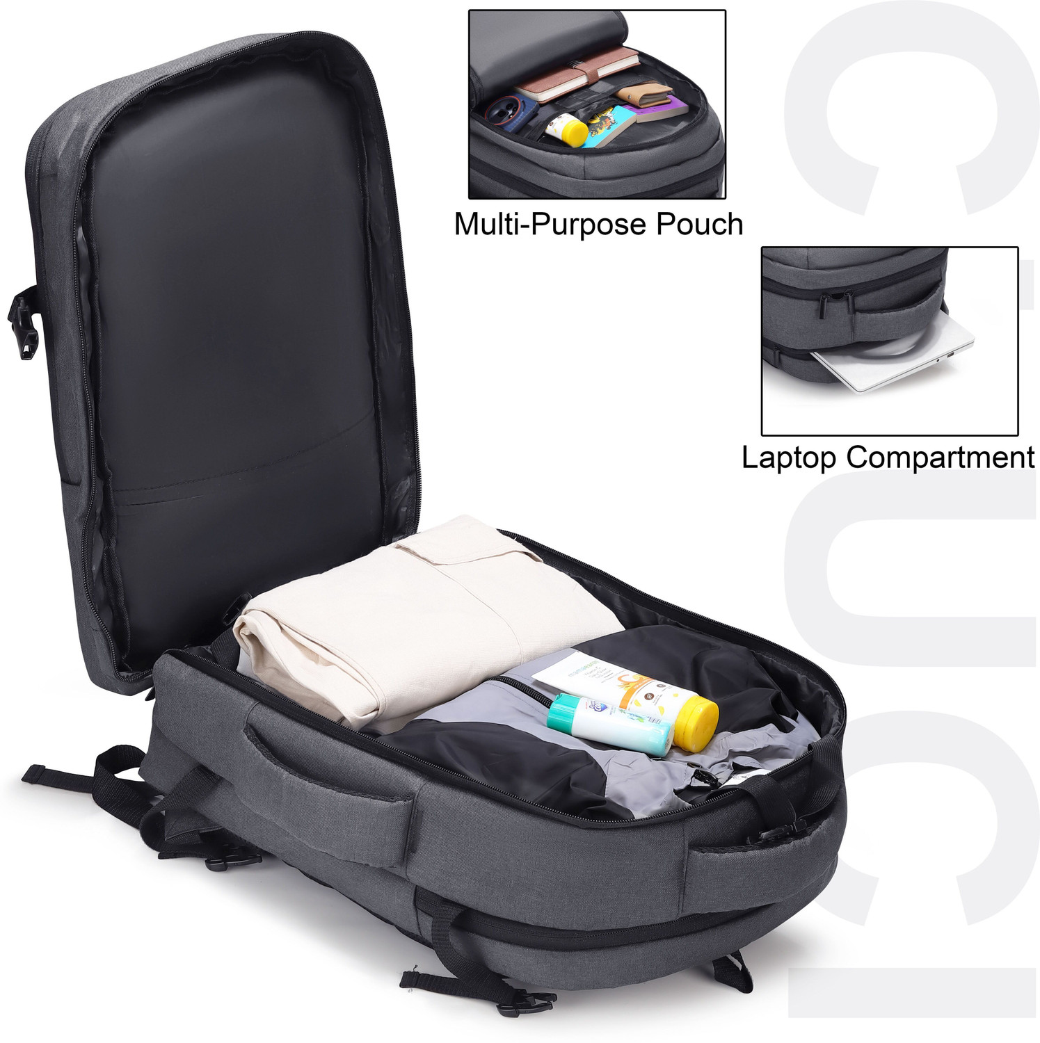 Image of Cluci Luxur Overnighter Expandable Anti Theft feature business /Travel /luggage backpack 45 L Laptop Backpack