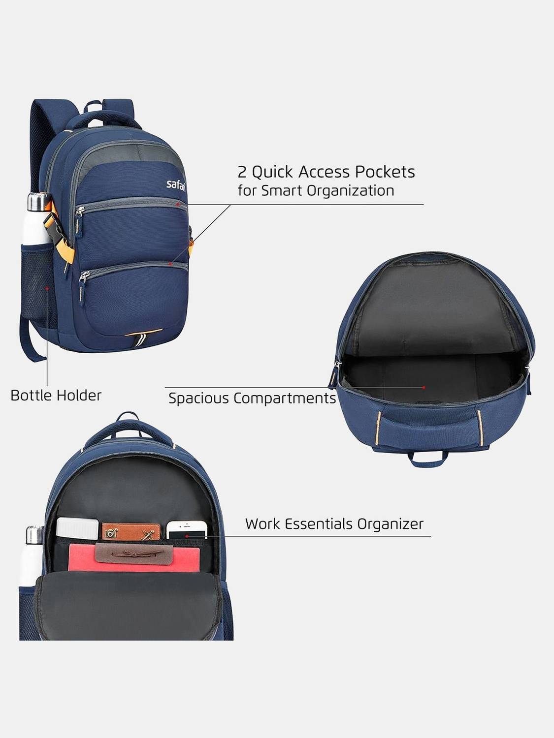 SAFARI ASHPER 30L Blue Laptop Backpack - Image 3