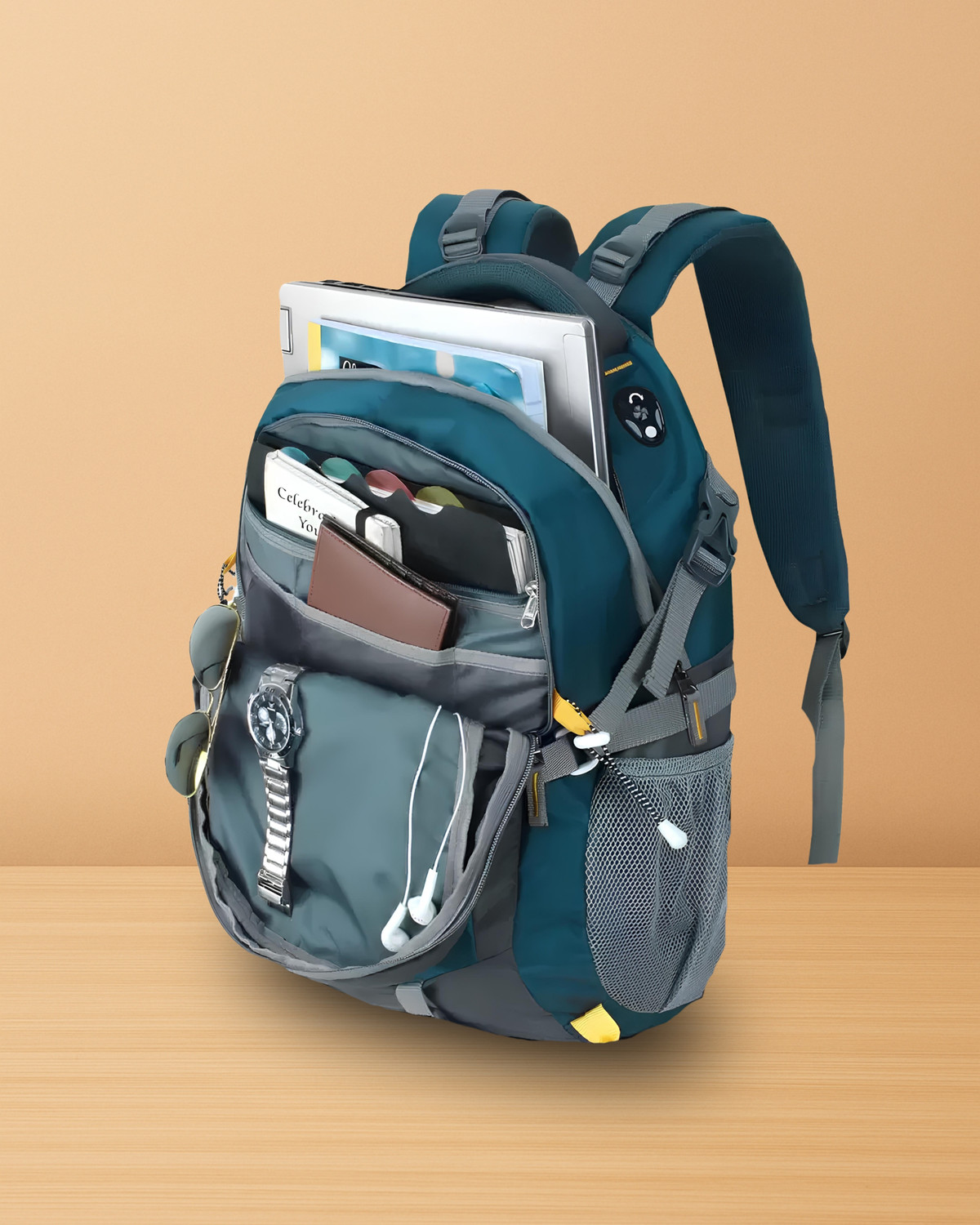Image of WESLEY Spartan Rucksack hiking laptop bag fits upto 17.3 Raincover & internal organiser Rucksack - 45 L