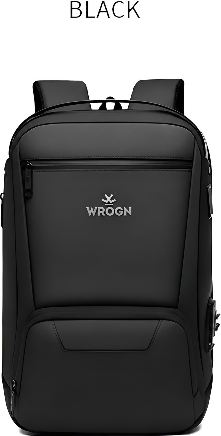 Image of WROGN Large 40 L Backpack Smart Laptop Backpack with USB Charging Port Anti-Theft Design 40 L | Black (Black)
