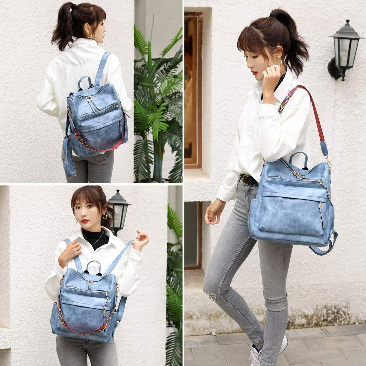 Image of TrueArch Laptop Backpack Backpack for Women Vintage PU Leather Shoulder Bag 24 L Backpack
