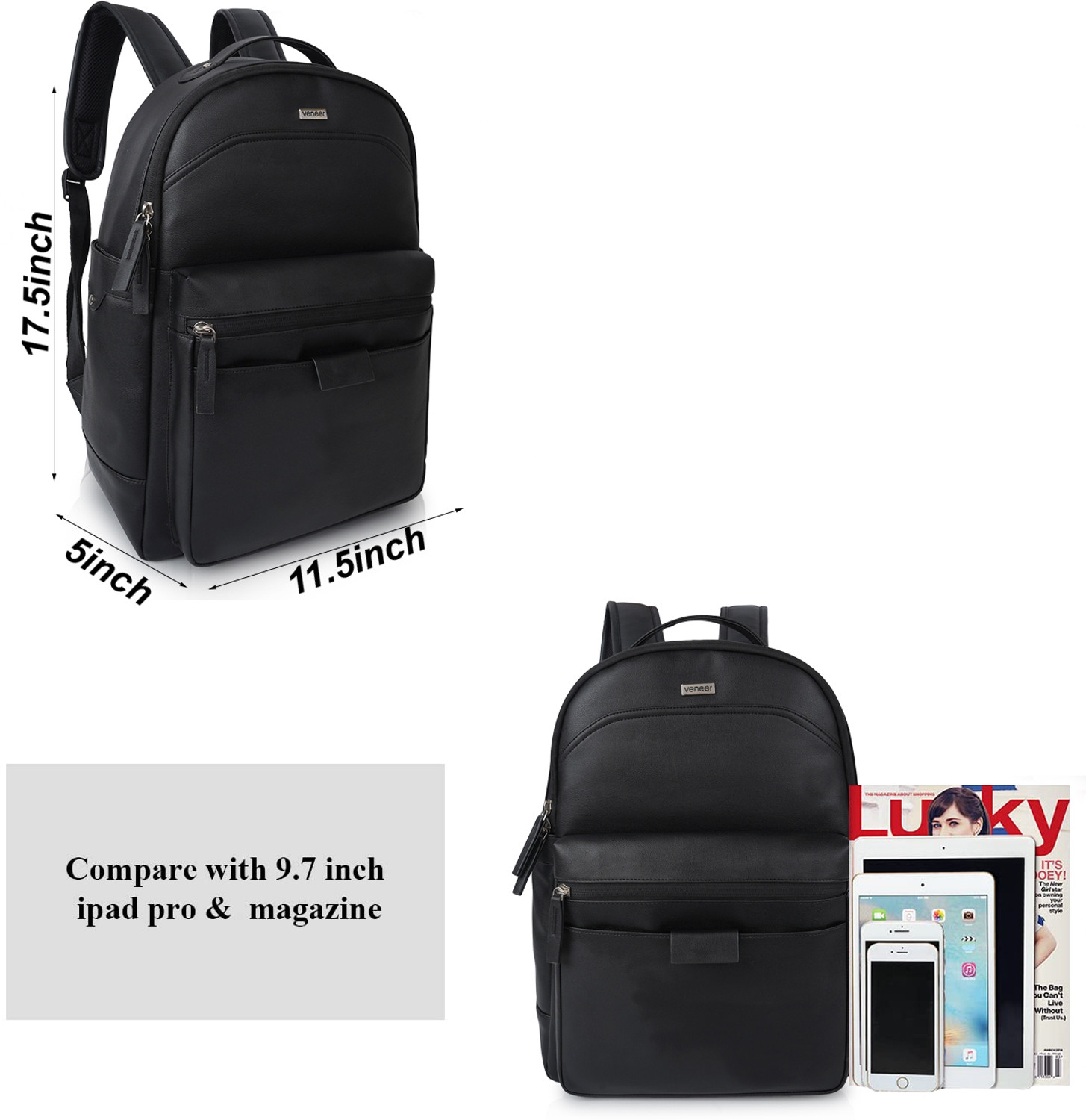 Image of Veneer Classy Design 15.6 IN Laptop Office College School Tution Unisex Backpack 35 L Laptop Backpack