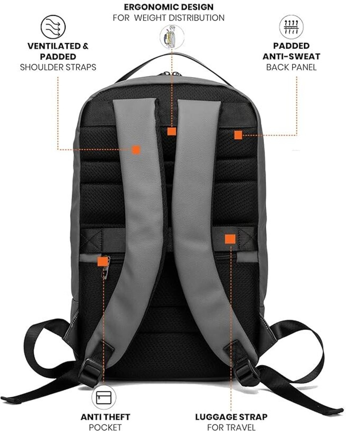 Image of FUR JADEN BM92 Grey 17 L Laptop Backpack