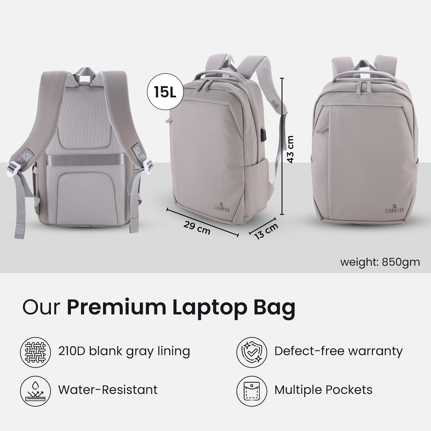 Image of The CLOWNFISH Waypoint Series Travel Backpack 15 L Backpack