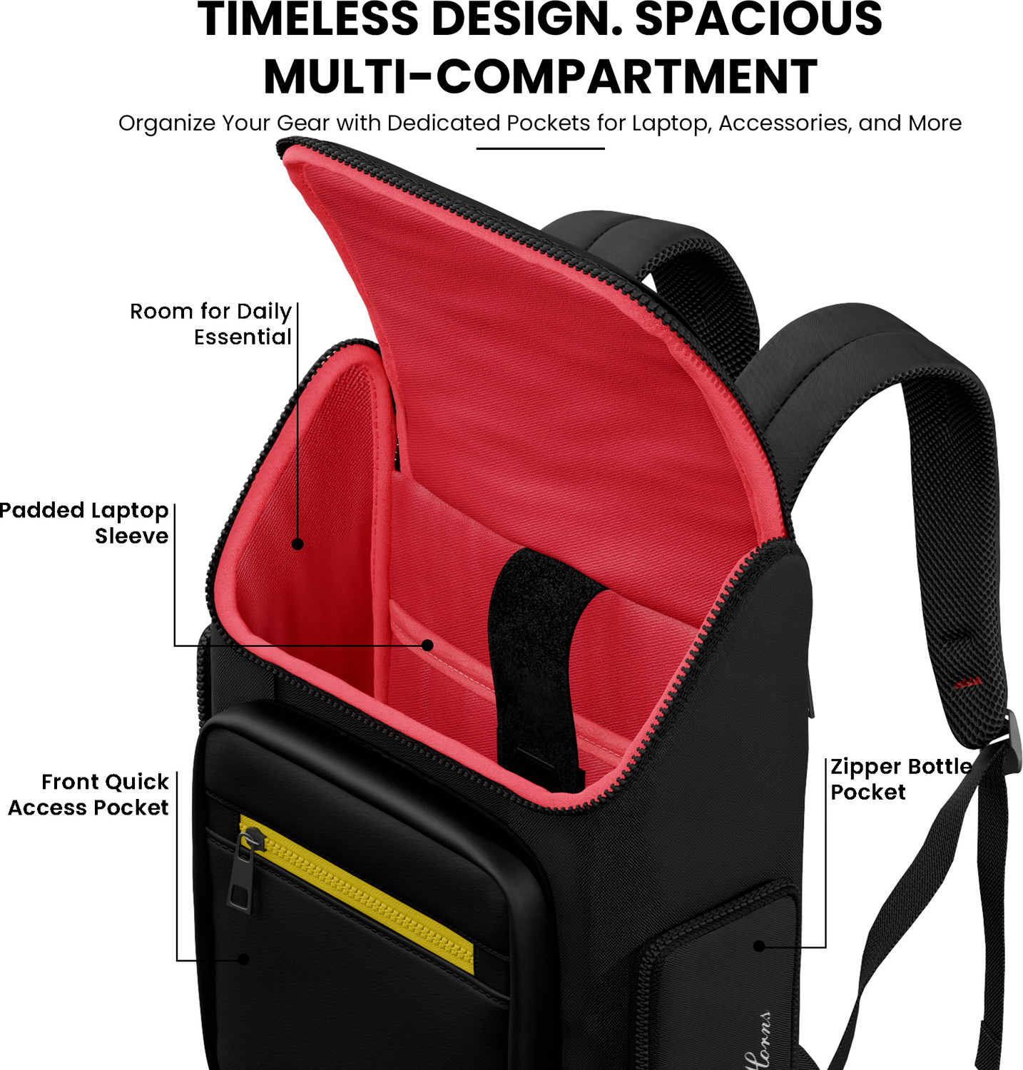 Image of REDHORNS Vintage Hiking 15.6 inch Laptop Backpack for Unisex Water-Resistant for Travel 16 L Laptop Backpack
