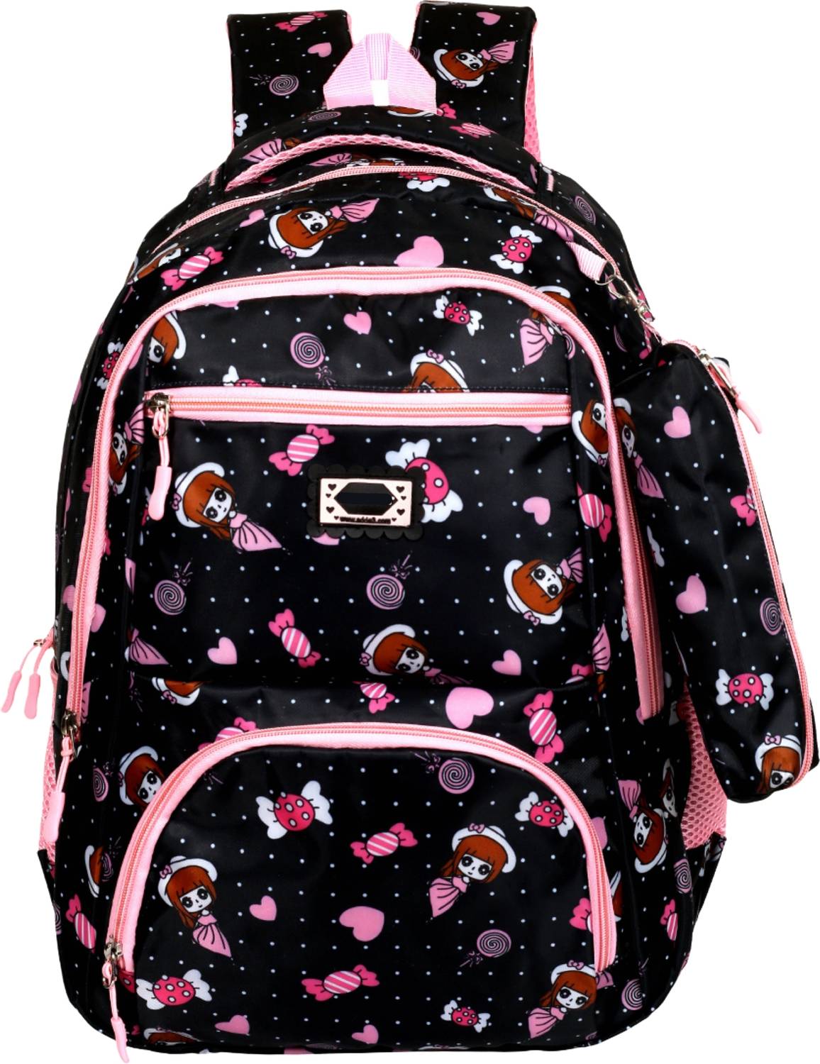AM Creation Girls Stylish Printed Backpack Bag with Pouch Perfect for College & Schools 35 L Trolley Laptop Backpack