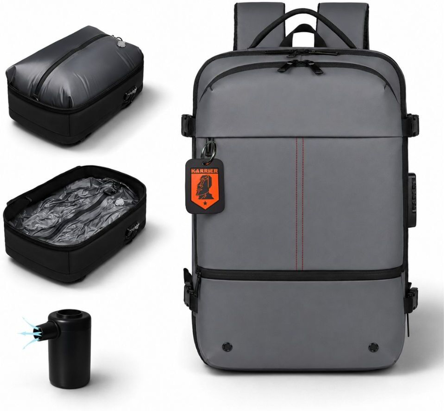 Image of KARRIER Vacuum Compression Backpack with Built-in System for Clothes & Gear 60 L Backpack