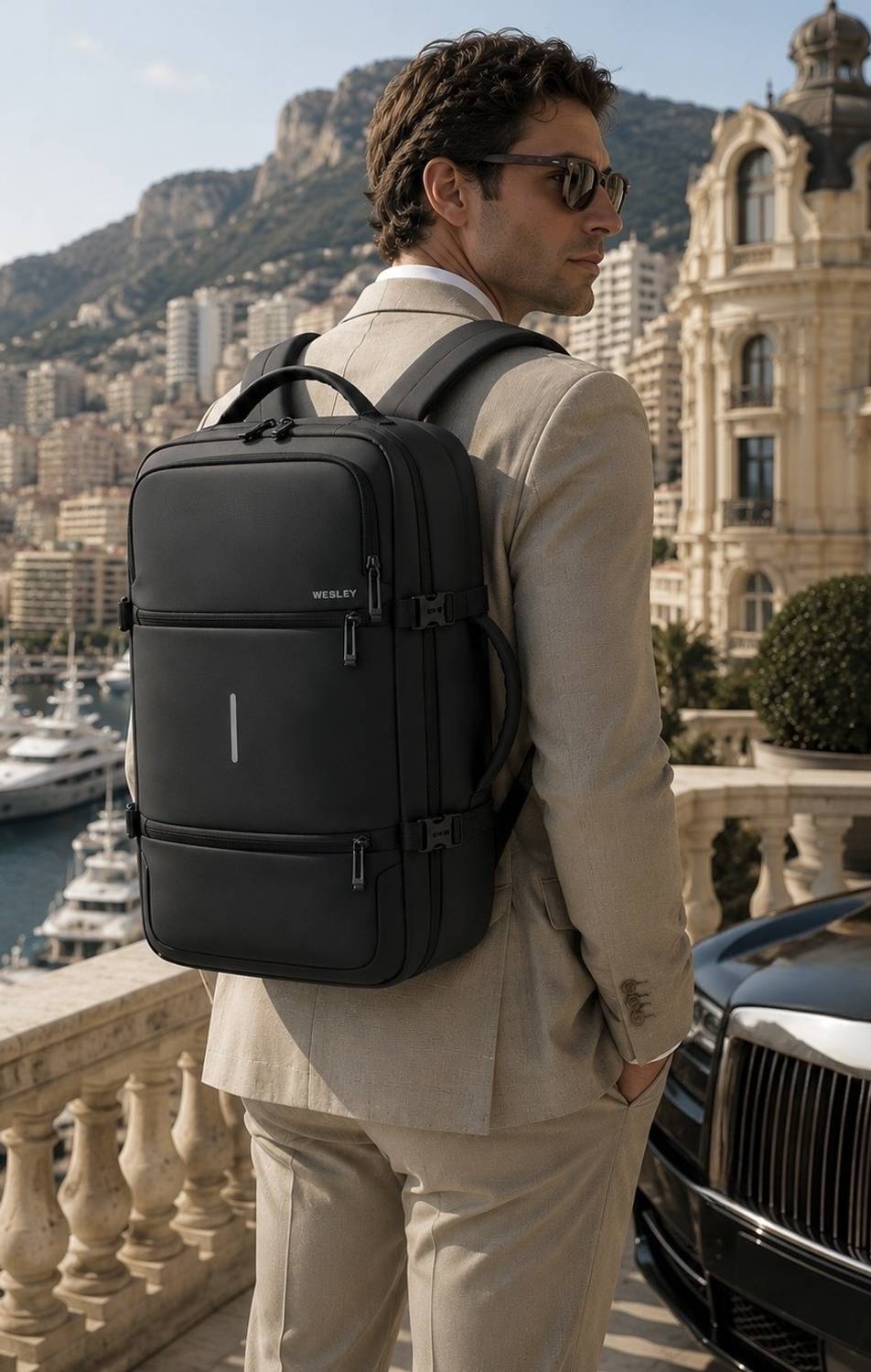 WESLEY Luxur 2 Premium Overnighter Weekender Checkin Anti Theft Travel luggage backpack 50 L Laptop Backpack