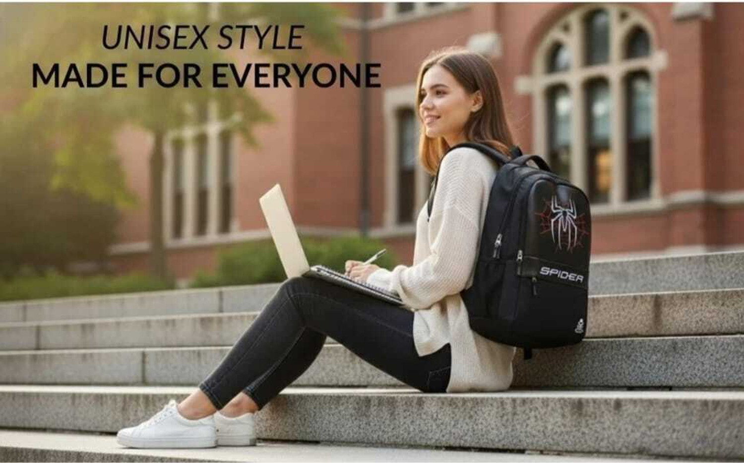 Image of AR SRAR GOLD Spider Print Backpack for Men Boys Stylish Laptop Bag College Travel 45 L Laptop Backpack