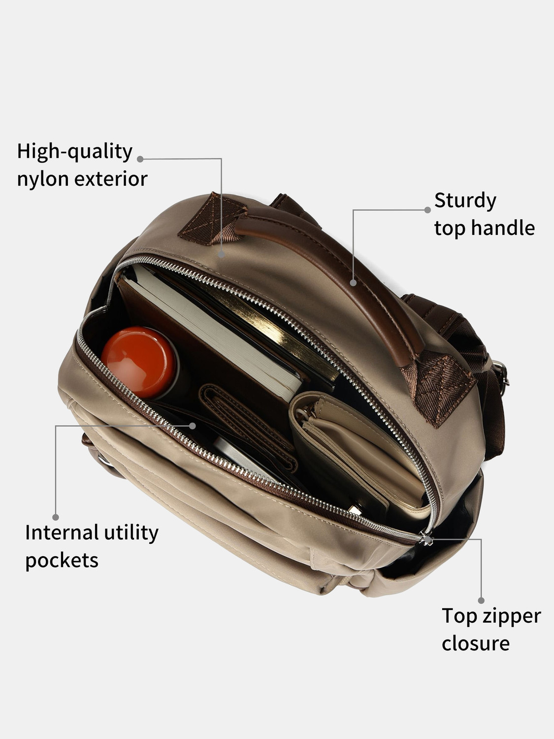 Image of Fastrack 8.66 L Backpack Urban Drift Nylon Backpack (Brown)