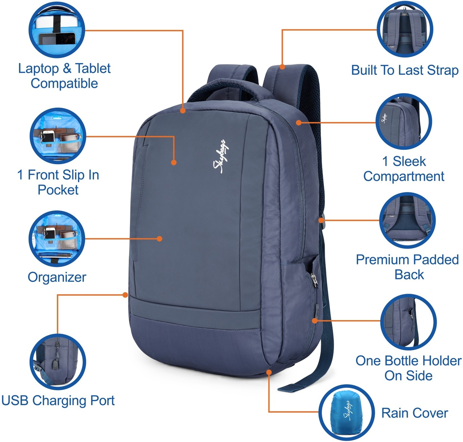 Image of SKYBAGS VALOR 01 LAPTOP BACKPACK NAVY 20 L Laptop Backpack