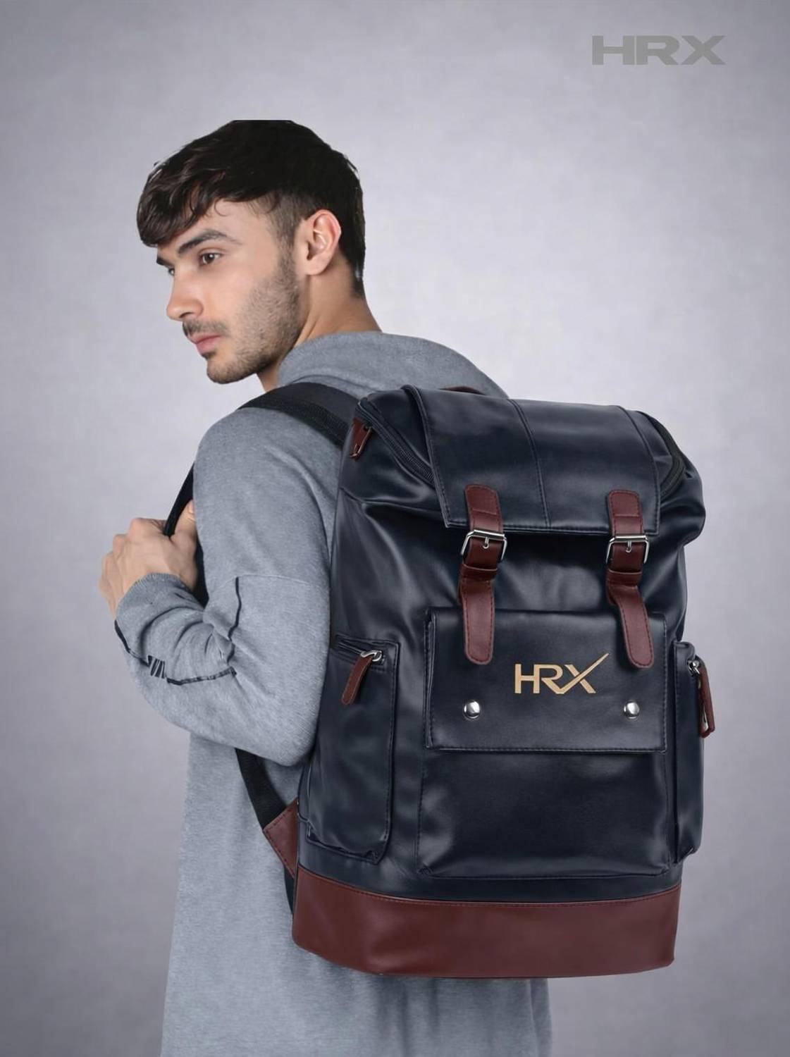 HRX by Hrithik Roshan Leather Anti-Theft 35L Laptop Backpack with USB