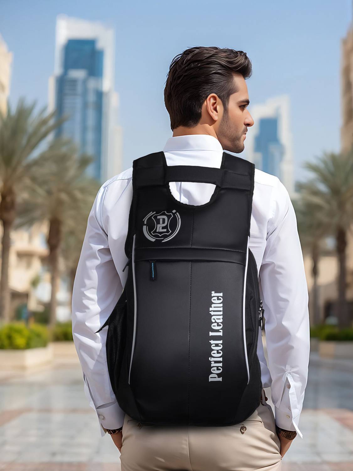 Perfect Leather 25L Unisex Spacy Laptop Backpack - Image 3