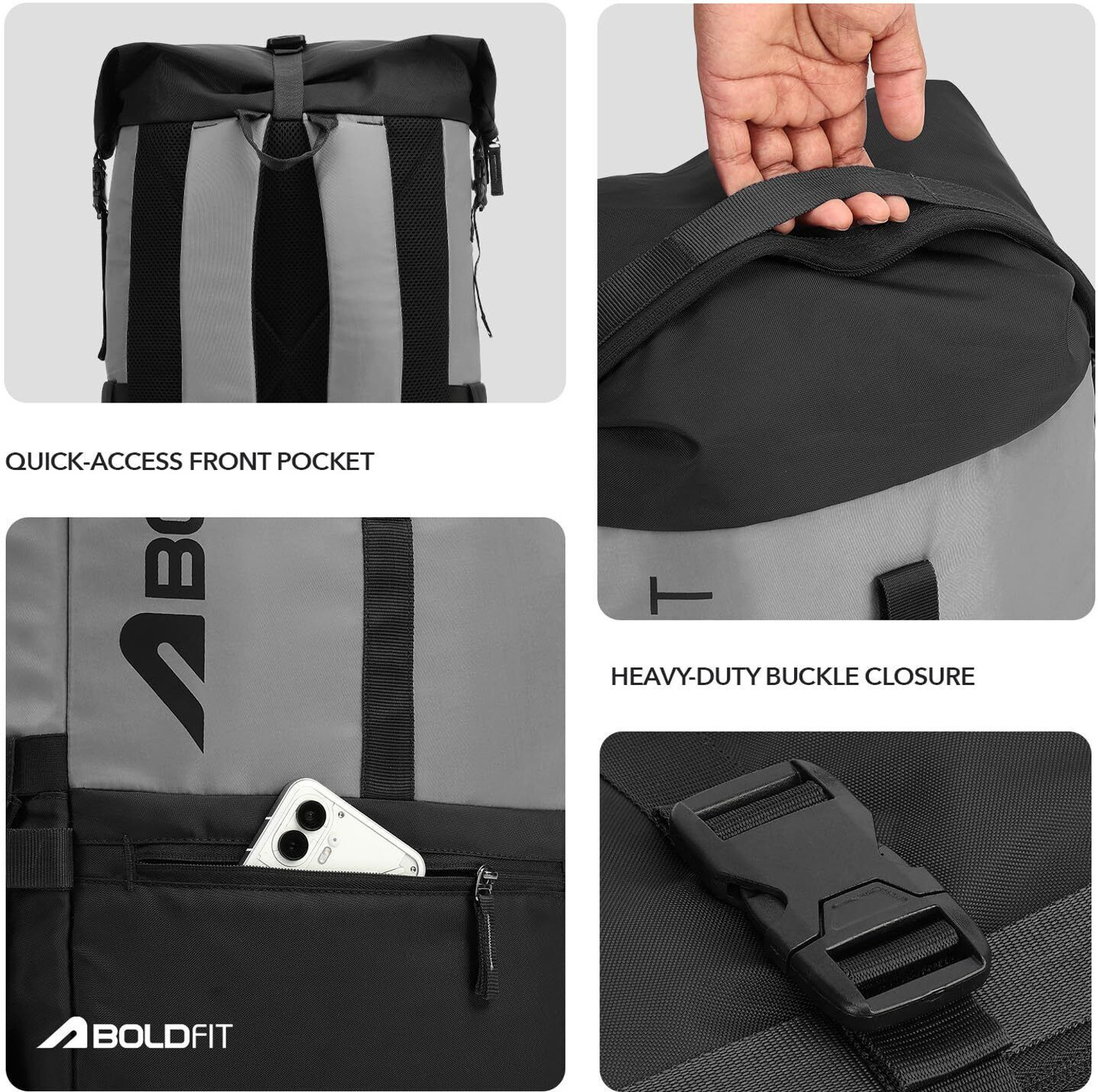 Image of BOLDFIT Roll Top - Expandable with Laptop sleeve 45 L Laptop Backpack