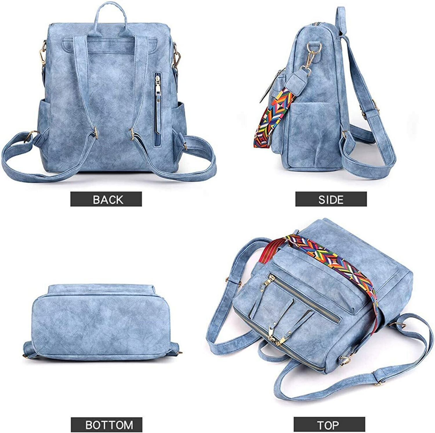 Image of TrueArch Laptop Backpack Backpack for Women Vintage PU Leather Shoulder Bag 24 L Backpack