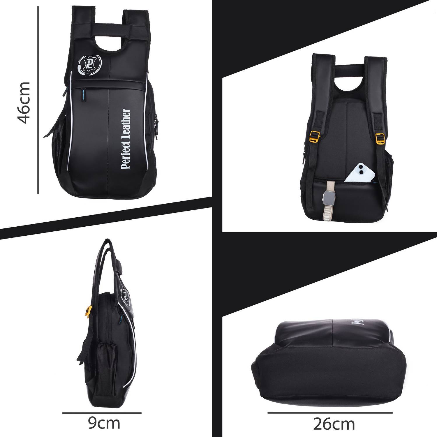 Perfect Leather 25L Unisex Spacy Laptop Backpack - Image 4