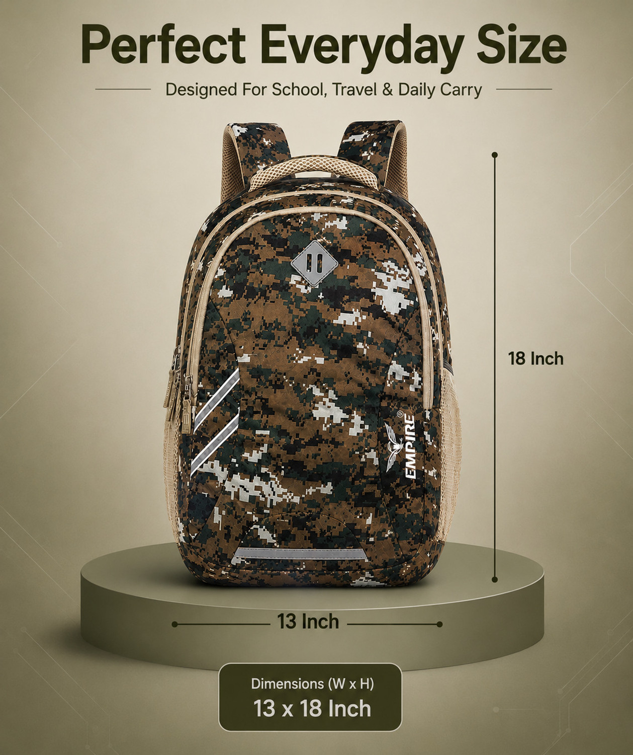 Image of EMPIRE Casual Polyester Laptop Travel Office College School Unisex Backpack 35 L Laptop Backpack