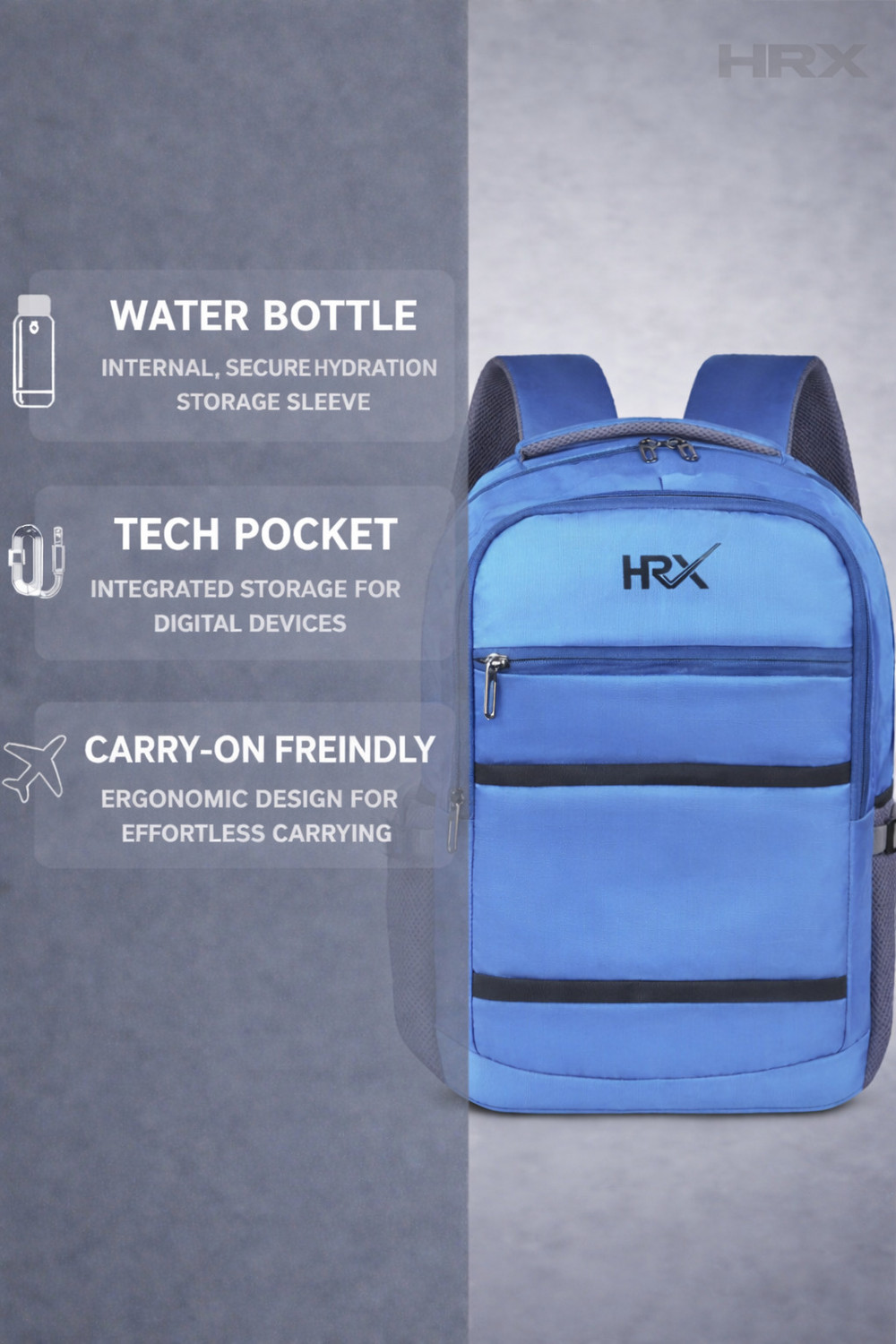 Image of HRX by Hrithik Roshan SCOUTY BAGPACK FOR ALL DAY USES (GREEN) 40 L Laptop Backpack
