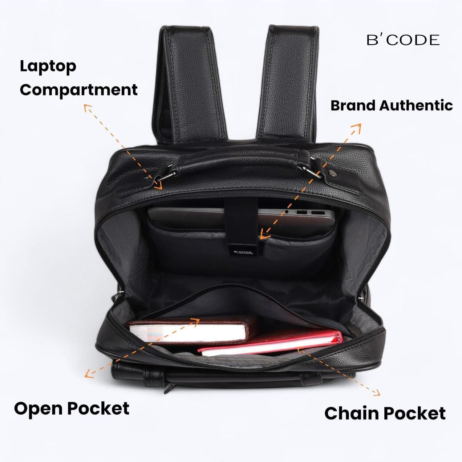 Image of Bcode PrimePro 30L 15.6 Inches Anti-Theft Office Laptop Backpack-Black 30 L Laptop Backpack