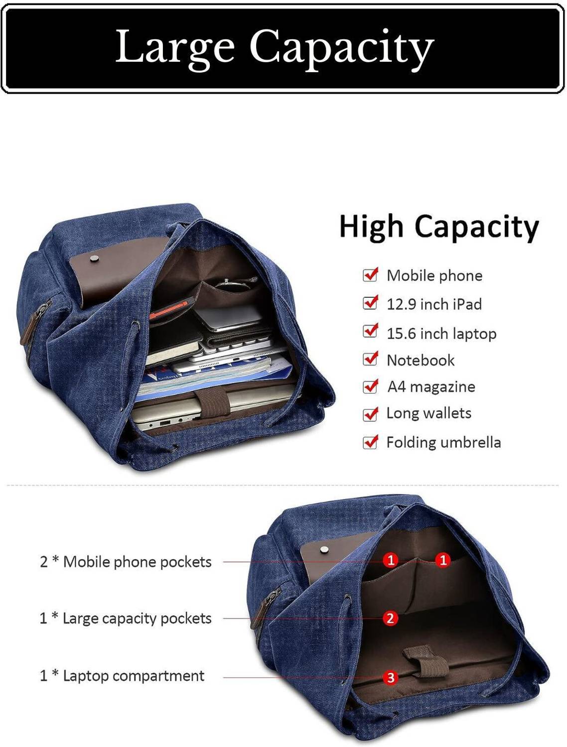 KILLER 28L Canvas Travel Daypack - Image 3