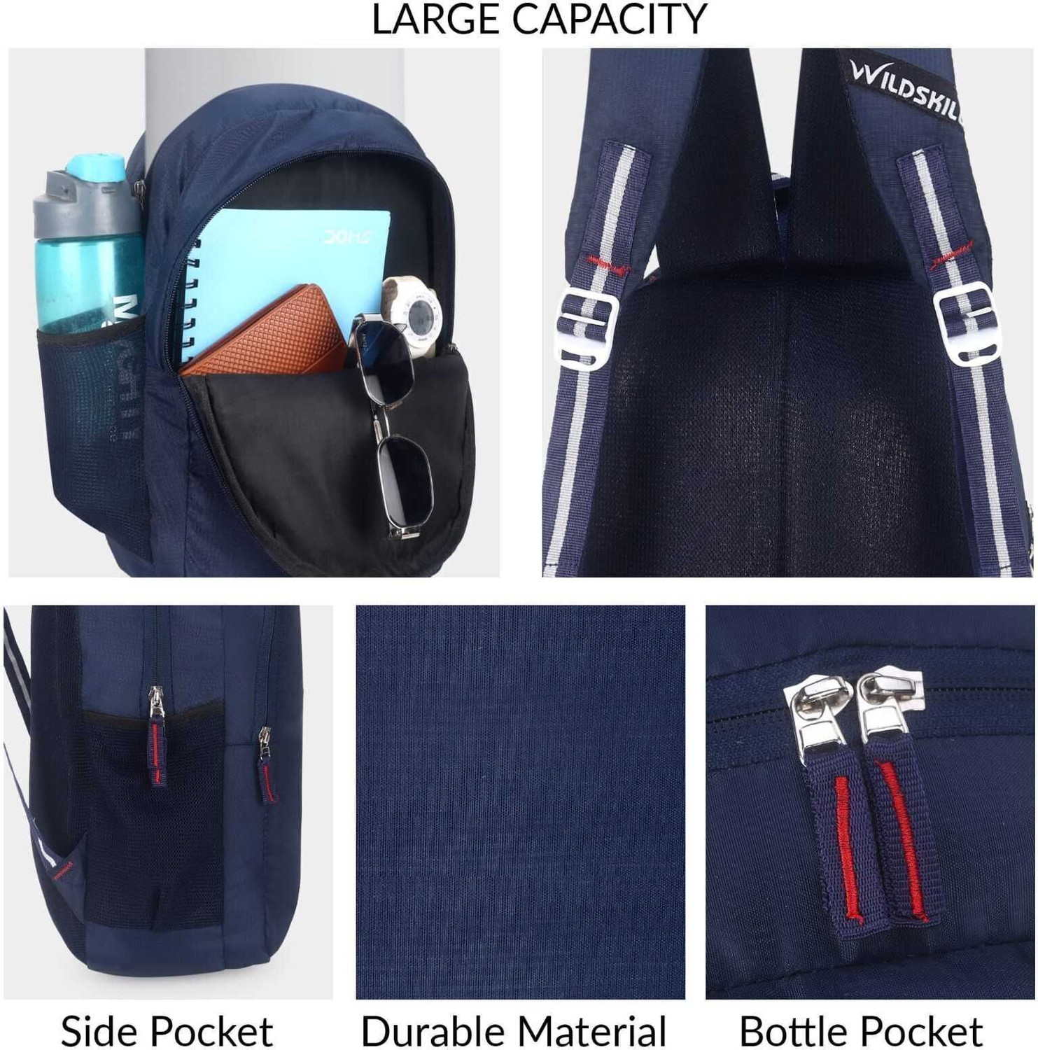 Image of WILDSKILL NEVI Backpack School College & Travel Bag with Front Zipper Pocket ( SMALL BAG) 30 L Backpack