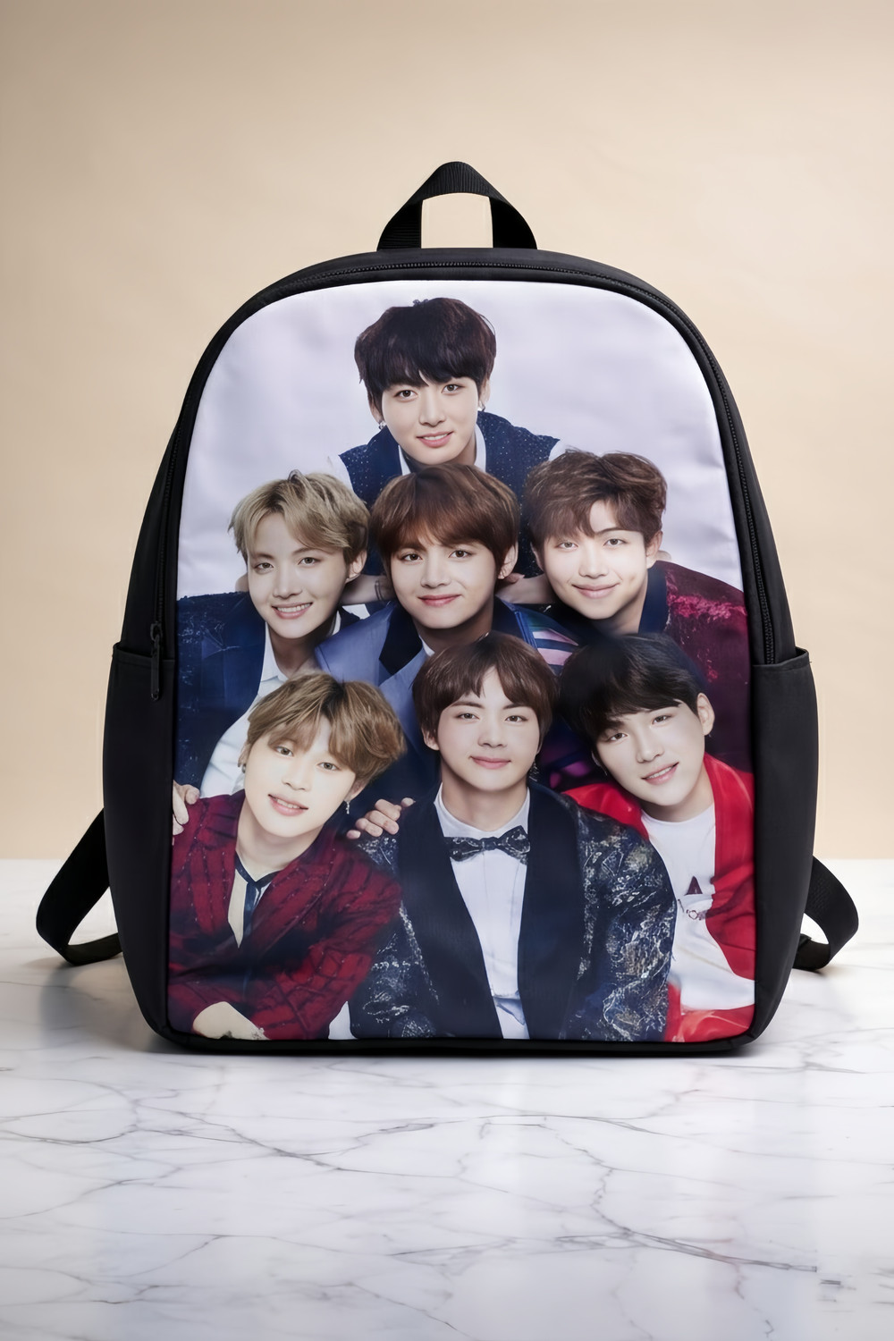 Image of Fashionlife Stylish BTS Printed School /College Backpack for Girls & Boys With Black Base 21 L Backpack