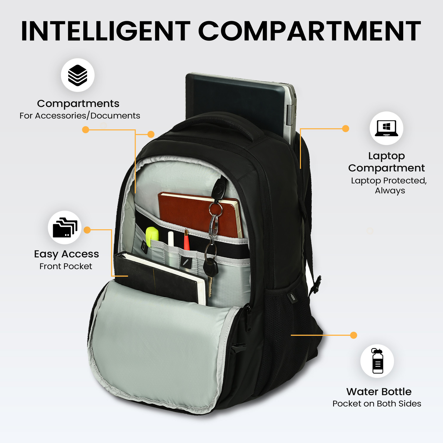 Image of HOT SHOT LAPTOP BAG|TROLLEY SLEEVE|CHEST STRAP|OFFICE,COLLEGE,TARVEL|bag for men & women 35 L Laptop Backpack
