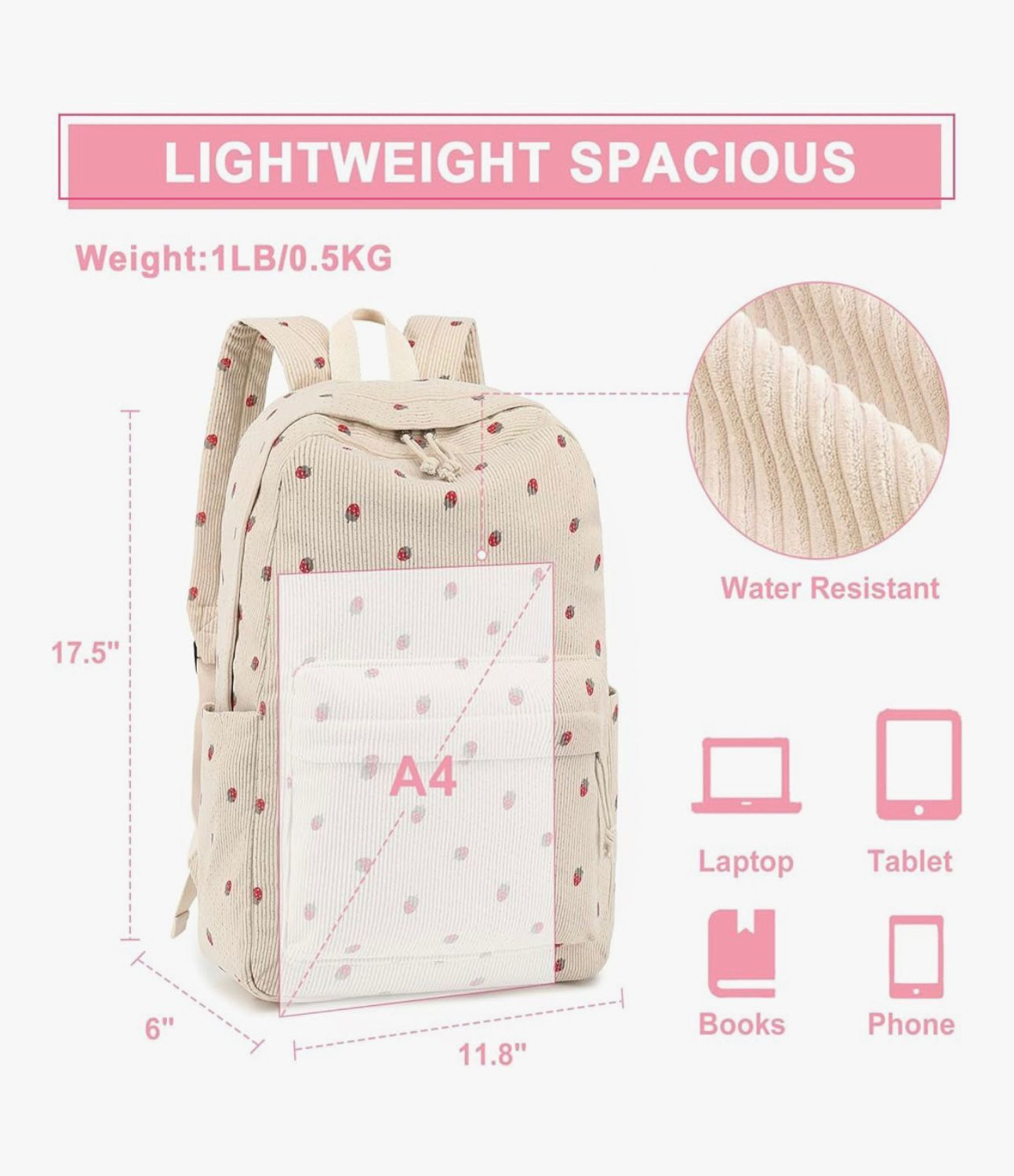 Image of Satic Medium 25 L Backpack School College Travel Backpack For Women's /Girls 25 L Backpack
