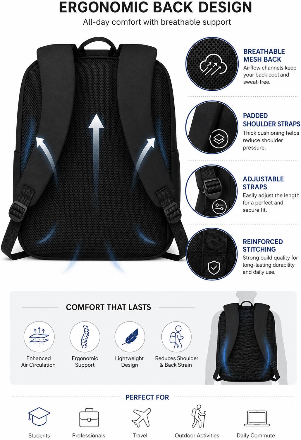 Flamebird Apex 24L Black Backpack - Image 2