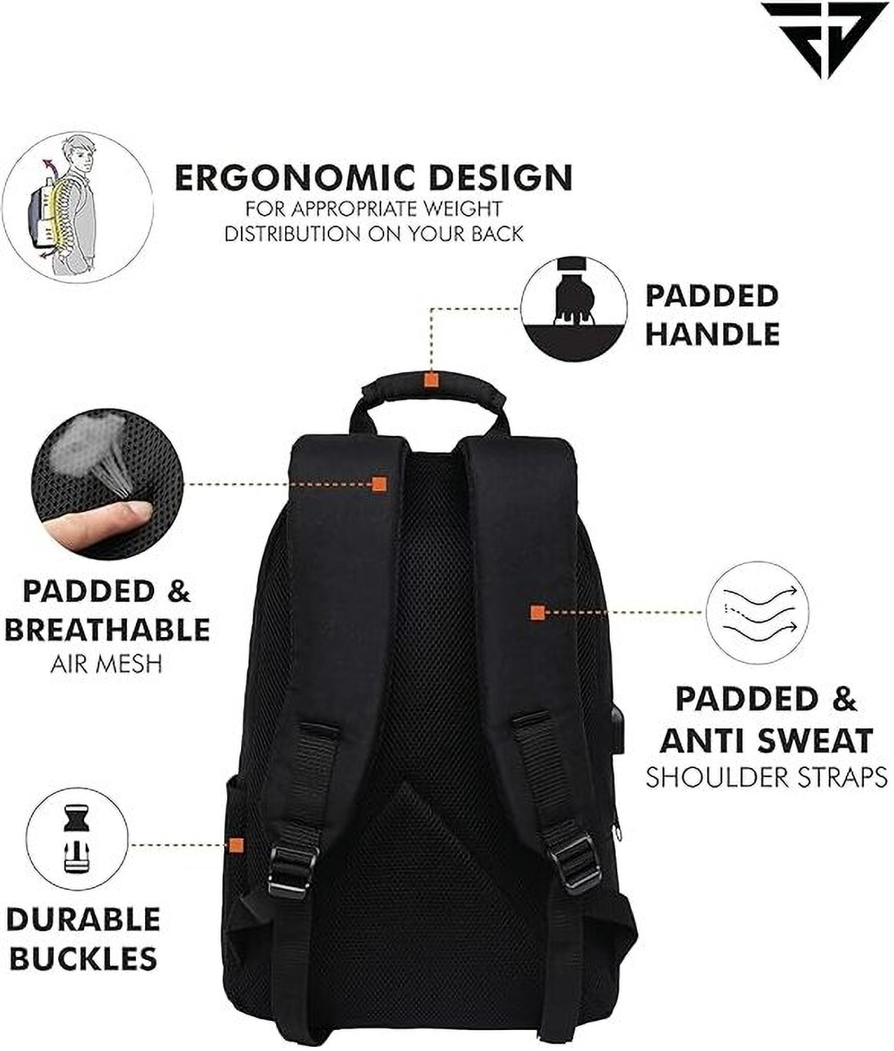 Image of FUR JADEN Anti Theft Number Lock 15.6 Inch Bag for Men Women 25 L Laptop Backpack