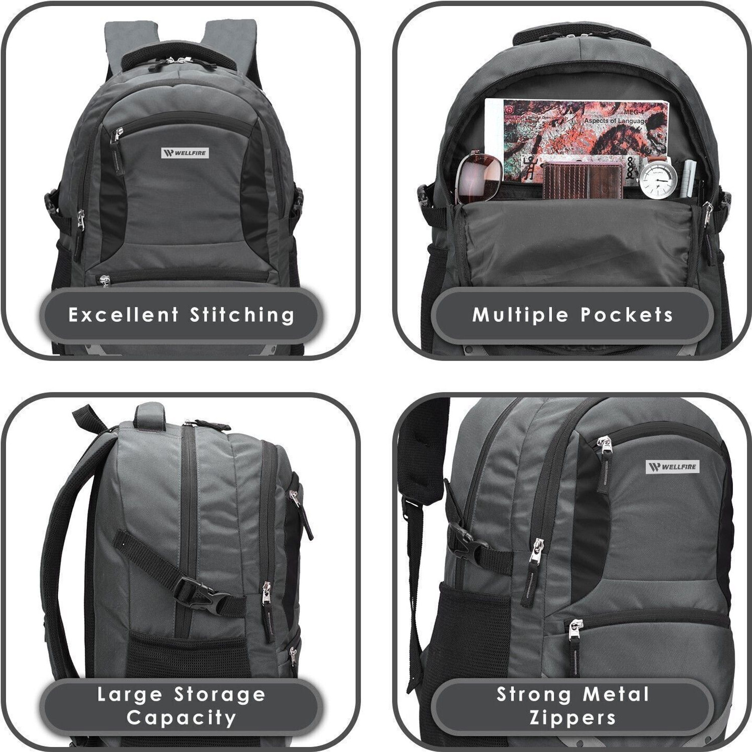Image of Wellfire Waterproof Laptop Backpack for Men Women College, Travel & Office Bag 35 L Laptop Backpack