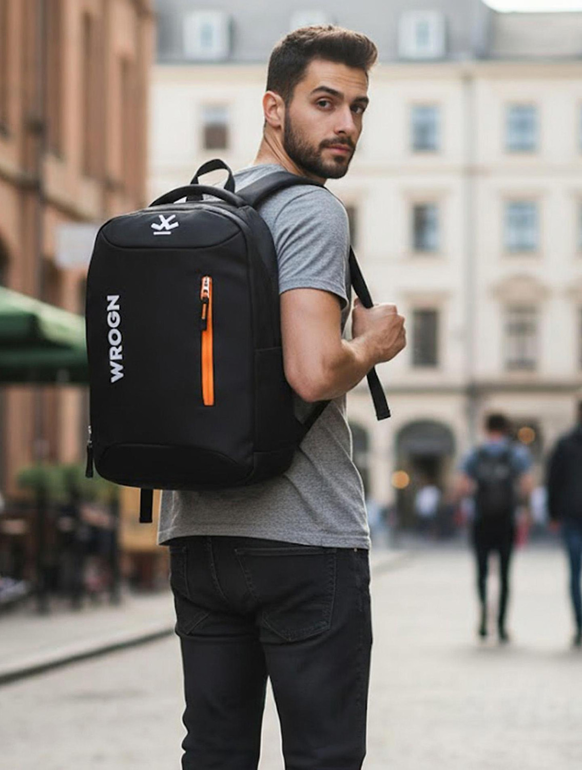 Image of WROGN 29.1 L Laptop Backpack MILES Unisex Bag with rain cover Office /School /College /BusinessA-29.1L (Black)