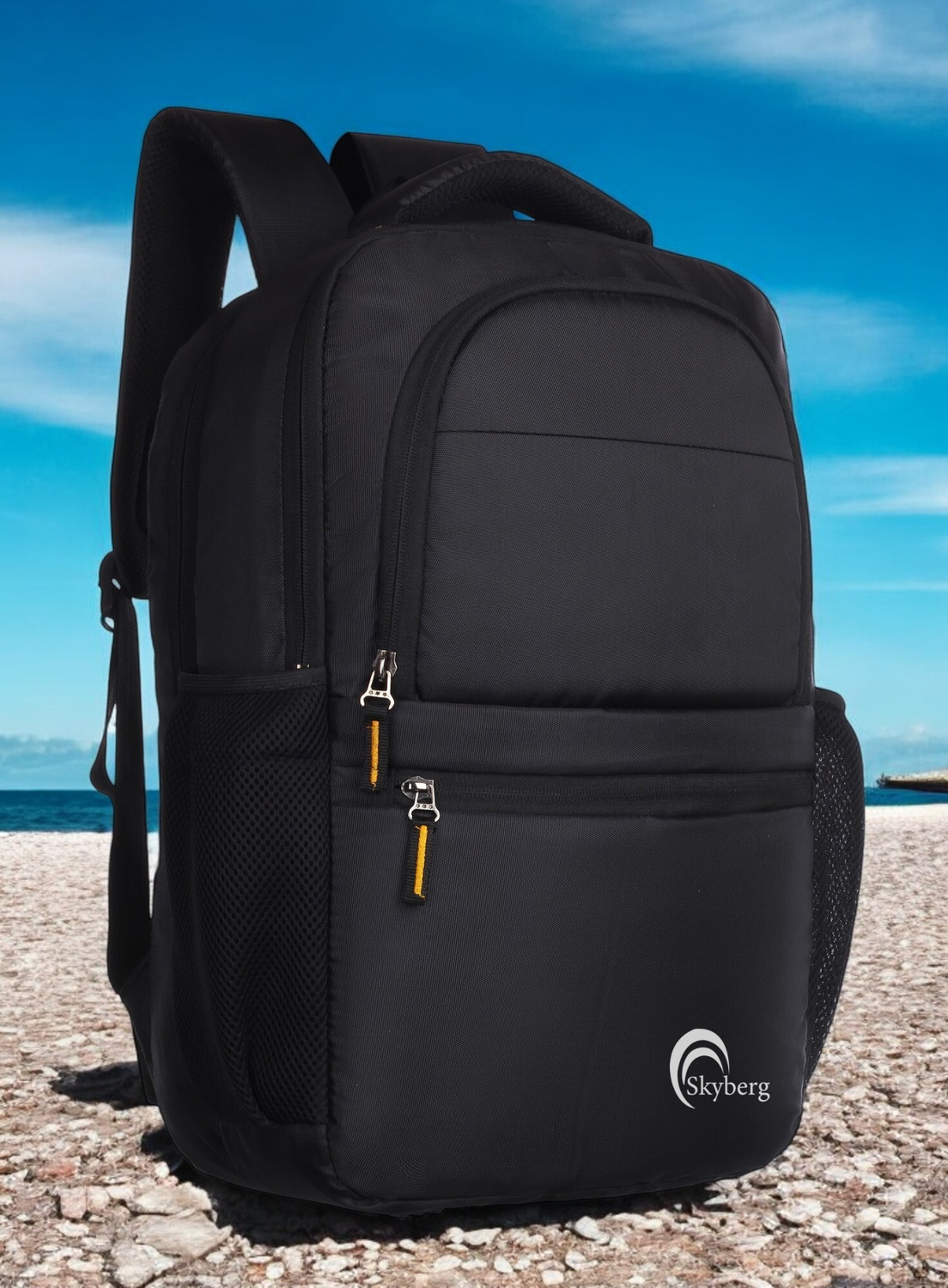 Image of Skyberg Large 35 L Laptop Backpack unisex Spacy reflective strip (Black) 45 L Backpack