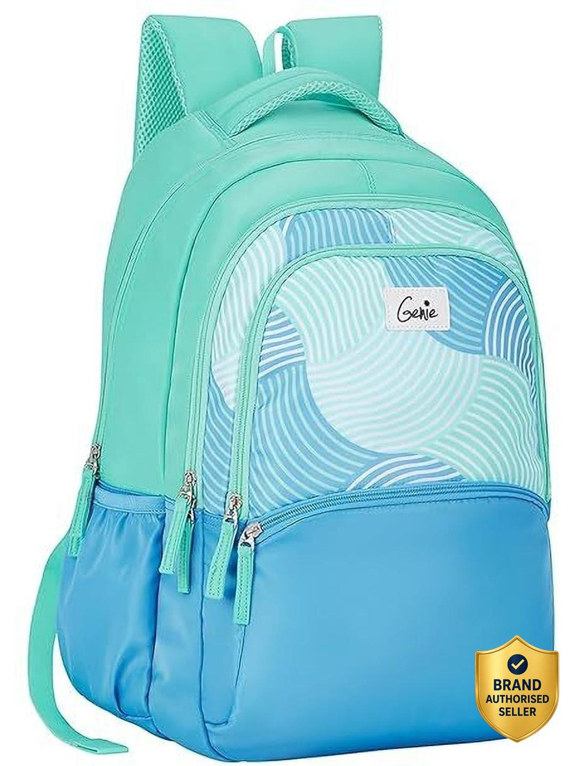 Image of Genie CAMOFLOW School Backpack For Girls |19 Inch-36 Litres Laptop Backpack - Blue 36 L Laptop Backpack