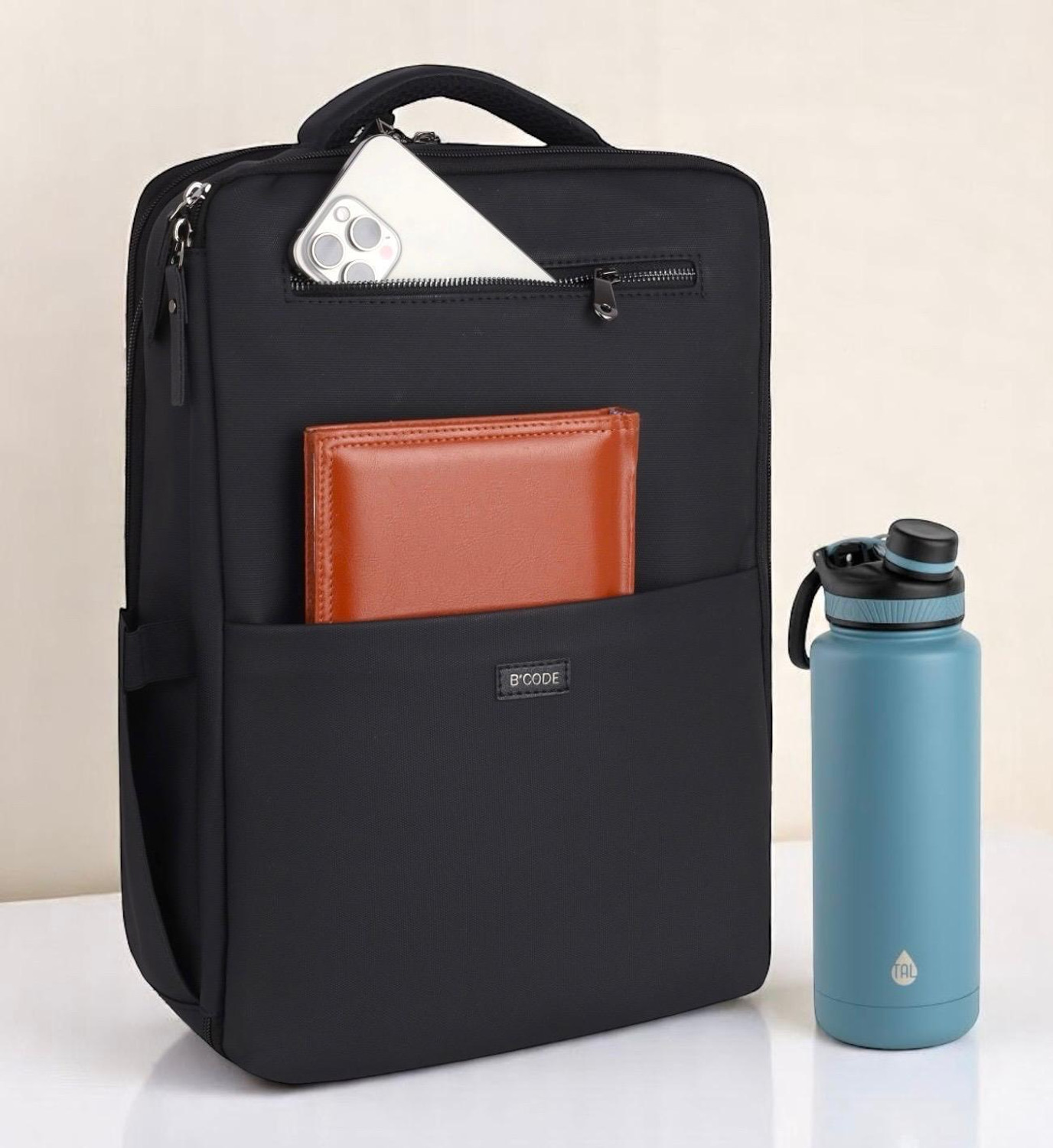 Image of Bcode Medium 30 L Backpack B'CODE Overnighter Laptop Backpack with Clothes Storage & Mesh Pockets - Blue (Black)
