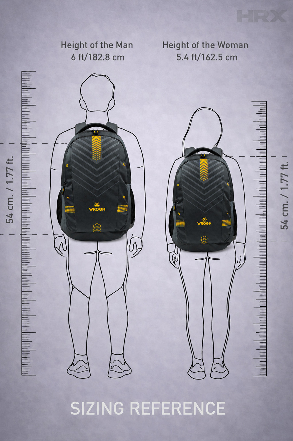 Image of WROGN Large 45 L Laptop Backpack Unisex Zipster with Rain Cover 45 L Laptop Backpack
