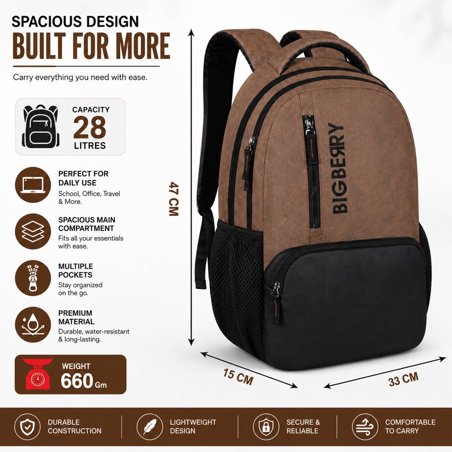 BIGBERRY NEWAGE 28 Ltrs Backpack - Image 2