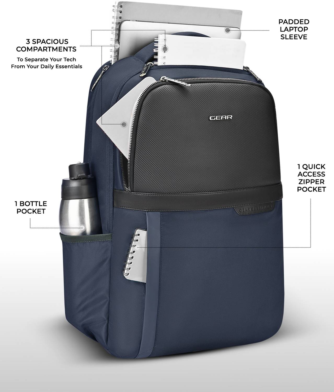 Gear Alpha Laptop Backpack 28L Blue Pack of 18 - Image 4