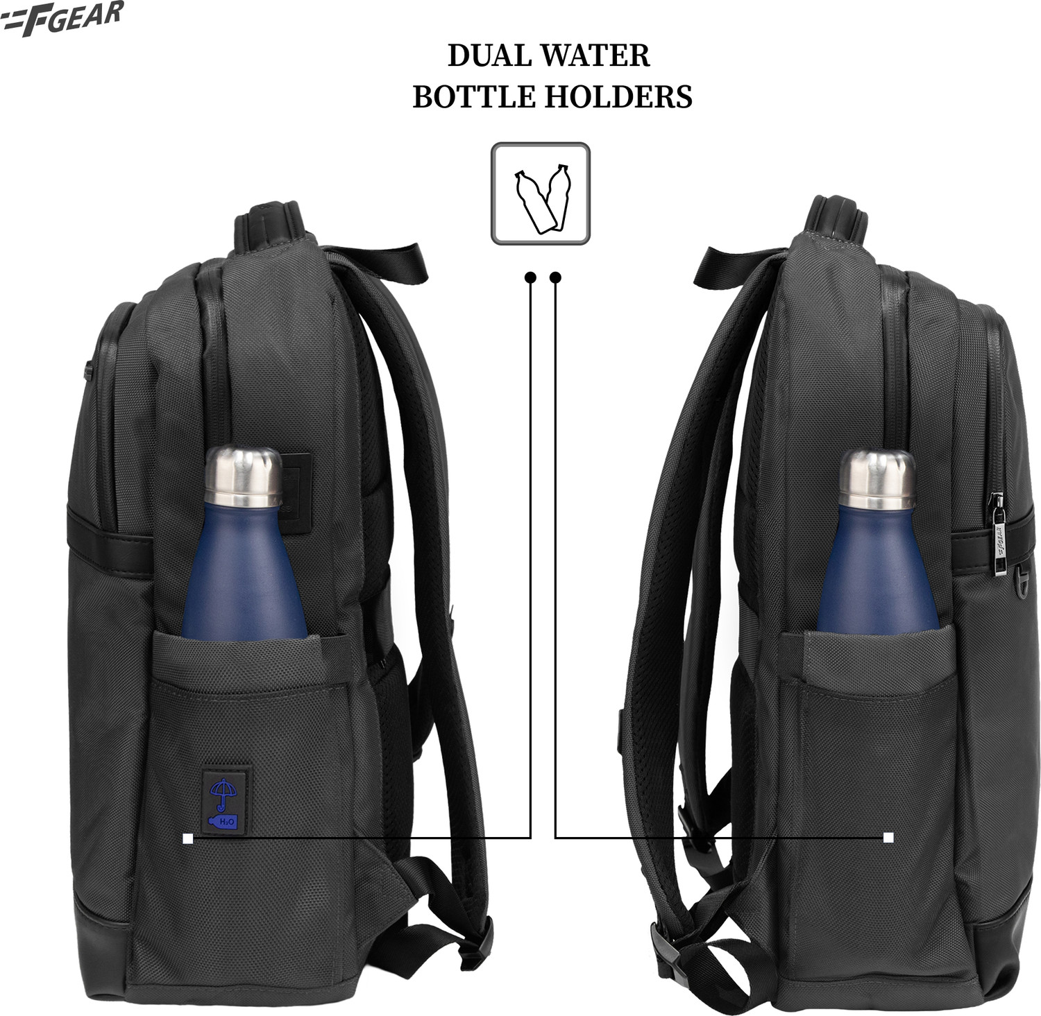 Image of F Gear Hallstat 20L Backpack USB & Type-C Ports|2 spacious Compartments & Hidden Pocket 20 L Laptop Backpack