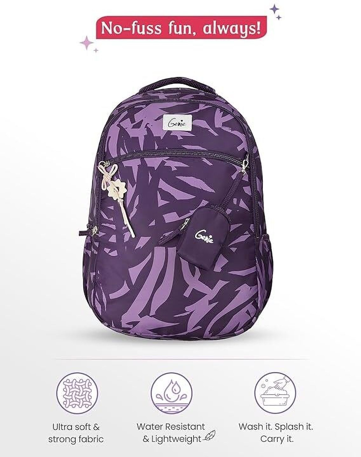 Image of Genie VELORA School Backpack For Girls |19 Inch-40 Litres Laptop Backpack - Red 40 L Laptop Backpack