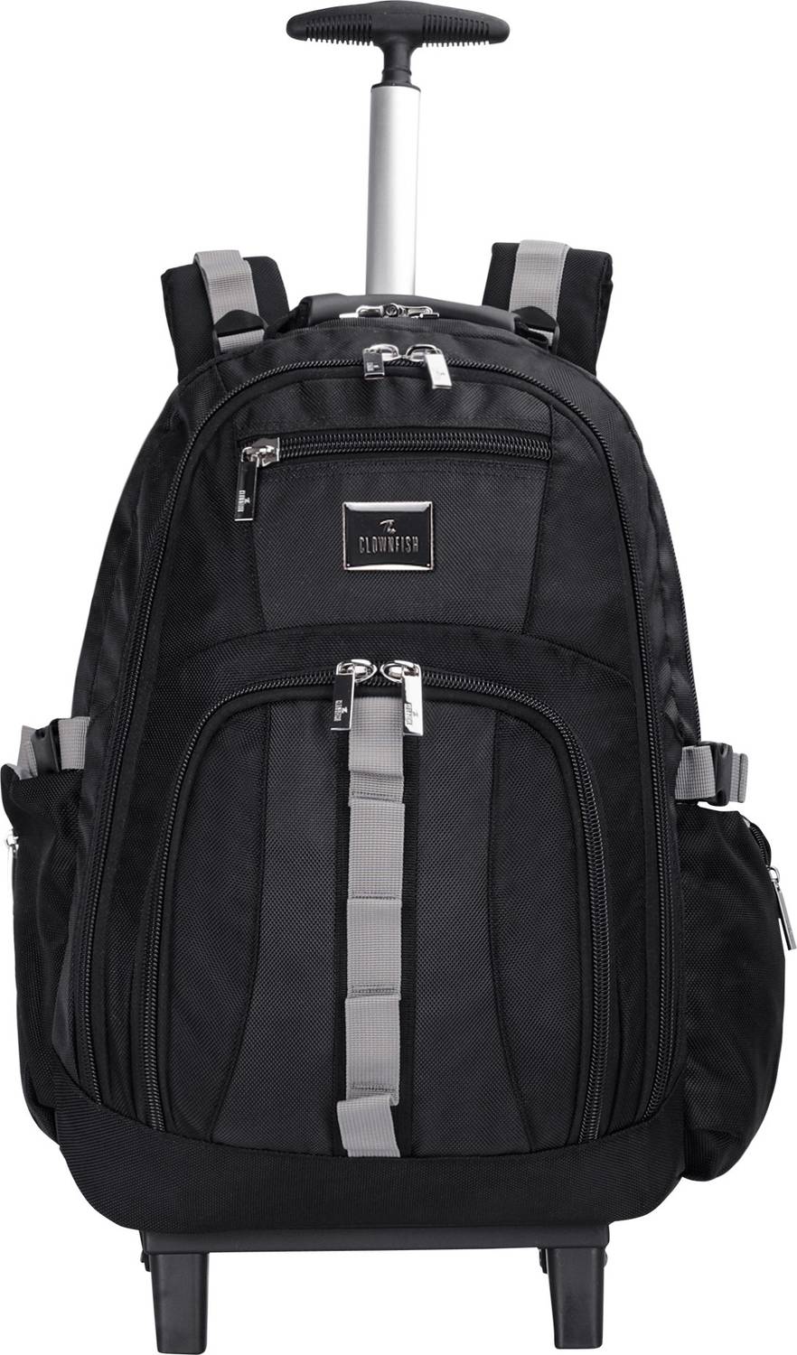 The CLOWNFISH Tramp 33 Litre Polyester 2- Wheel Laptop Trolley Backpack (Black- Size 48 Cm) 33 L Trolley Laptop Backpack(Black)